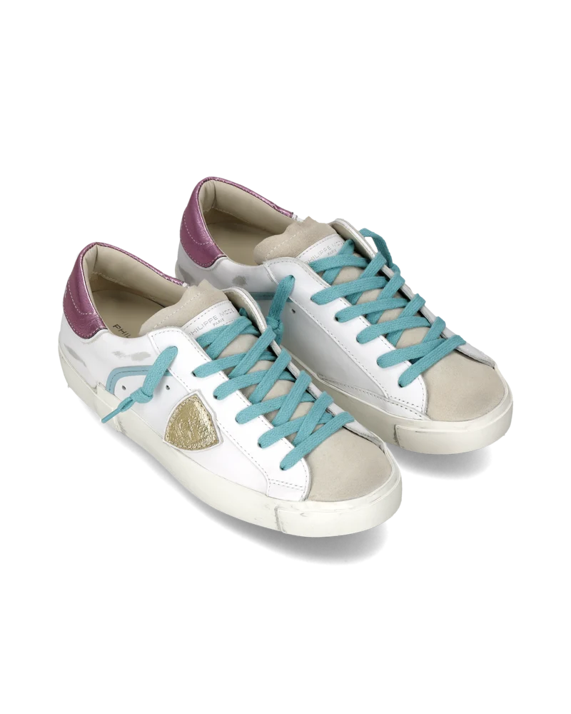 Sneakers Prsx Women, White Fuchsia Light Blue