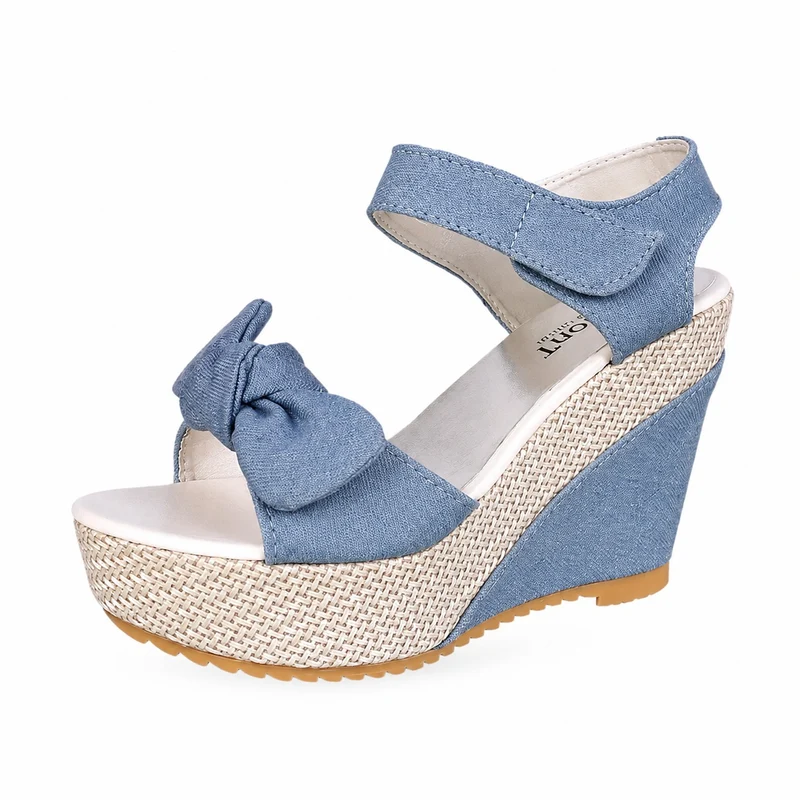 Wedge Heel Sandal with Velcro Closure