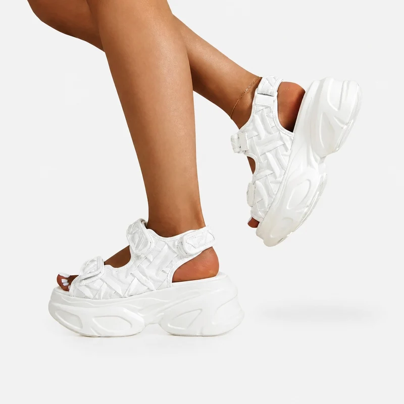Platform Heel Sandal with Velcro Design