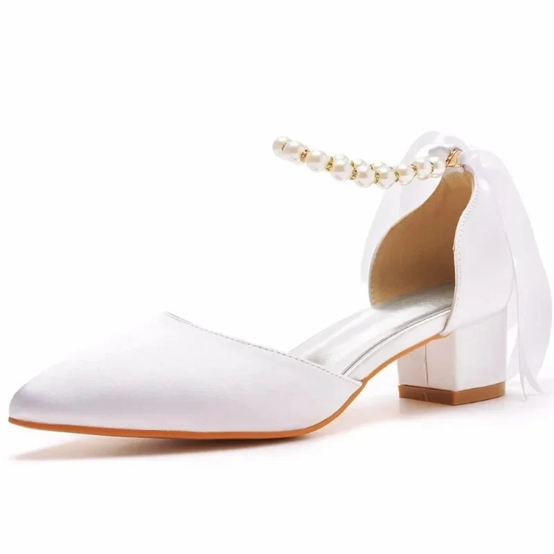 Women's Wedding Sandal with Bow and Pearls