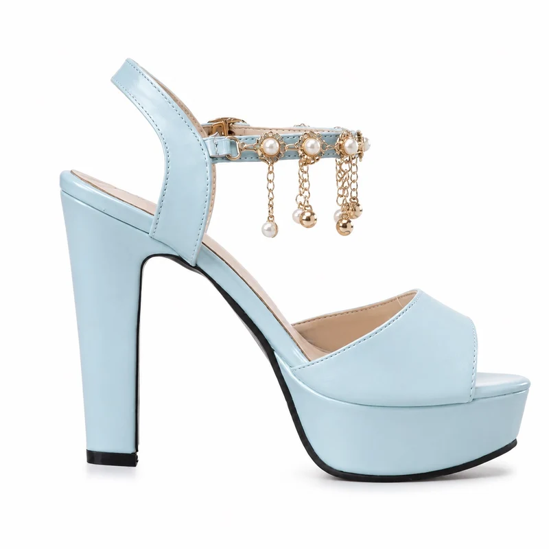 Women's Wedding Sandal with Pearl Encrusted Strap