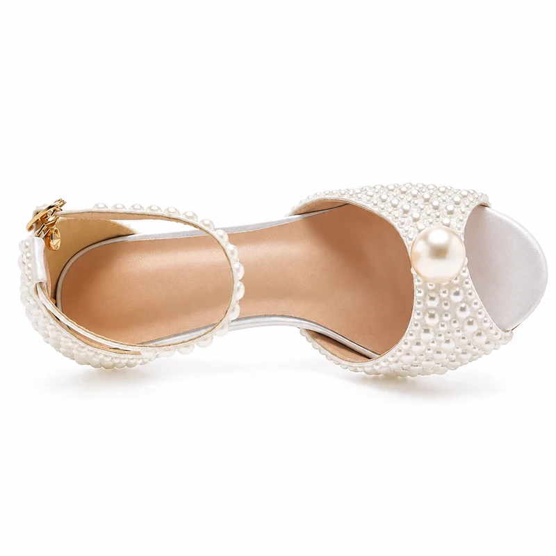 Women's Wedding Heeled Sandal with Pearls
