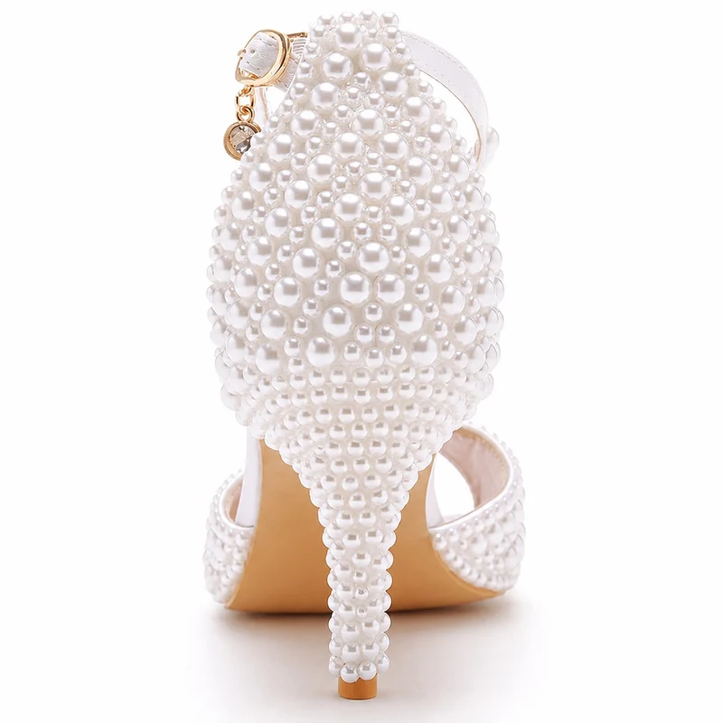 Women's Wedding Heeled Sandal with Pearls