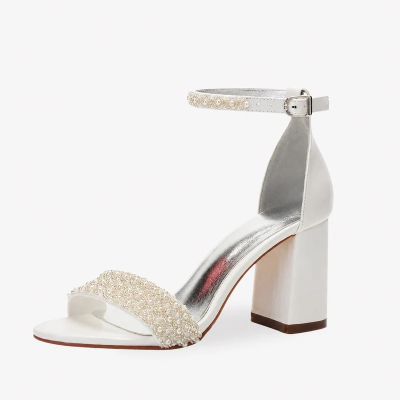 Women's Wedding Sandal with Pearls on the Straps