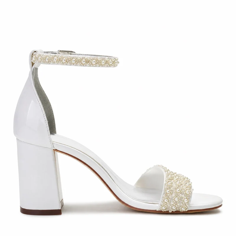 Women's Wedding Sandal with Pearls on the Straps