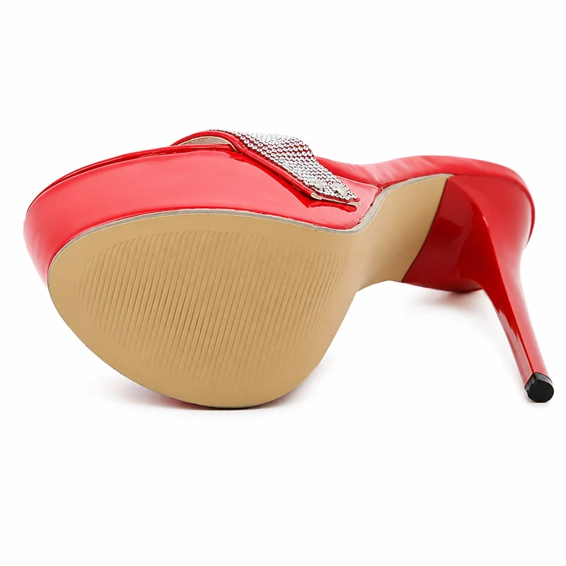 Women's High Heel Sandal with Rhinestones on the Strap