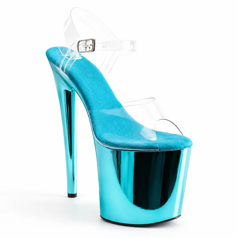Women's High Heel Sandal with Transparent Straps