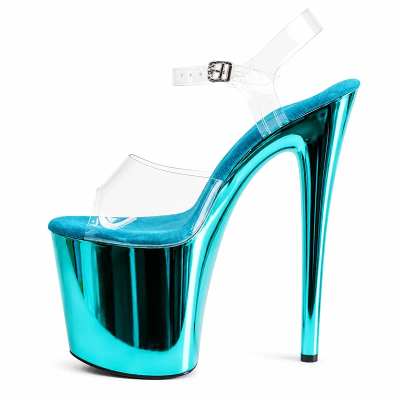 Women's High Heel Sandal with Transparent Straps