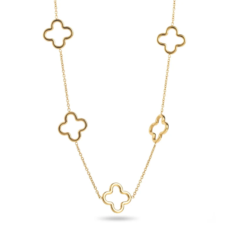 Collier farandole de trèfle acier inoxydable