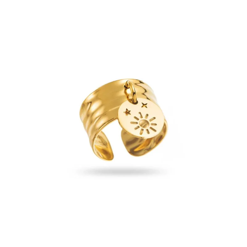 Bague soleil acier inoxydable