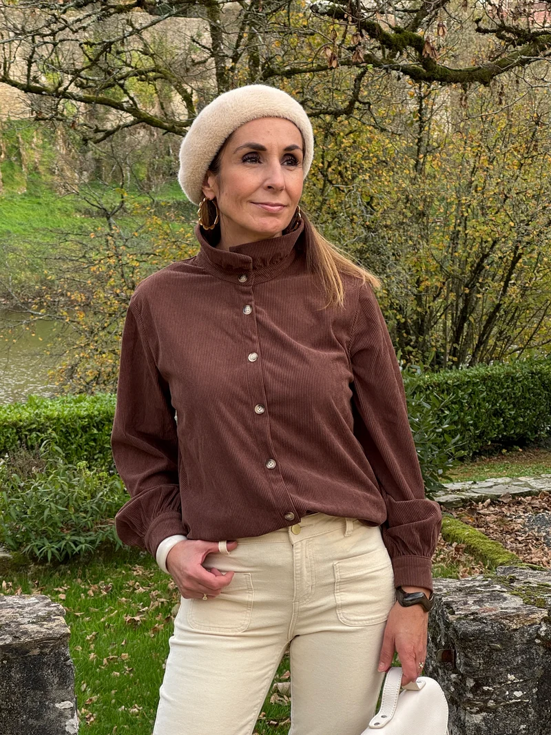 Chemise velours marron GLORIA