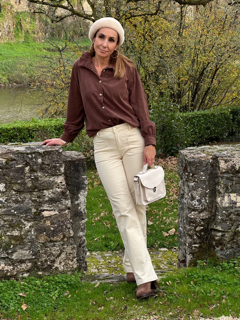 Chemise velours marron GLORIA