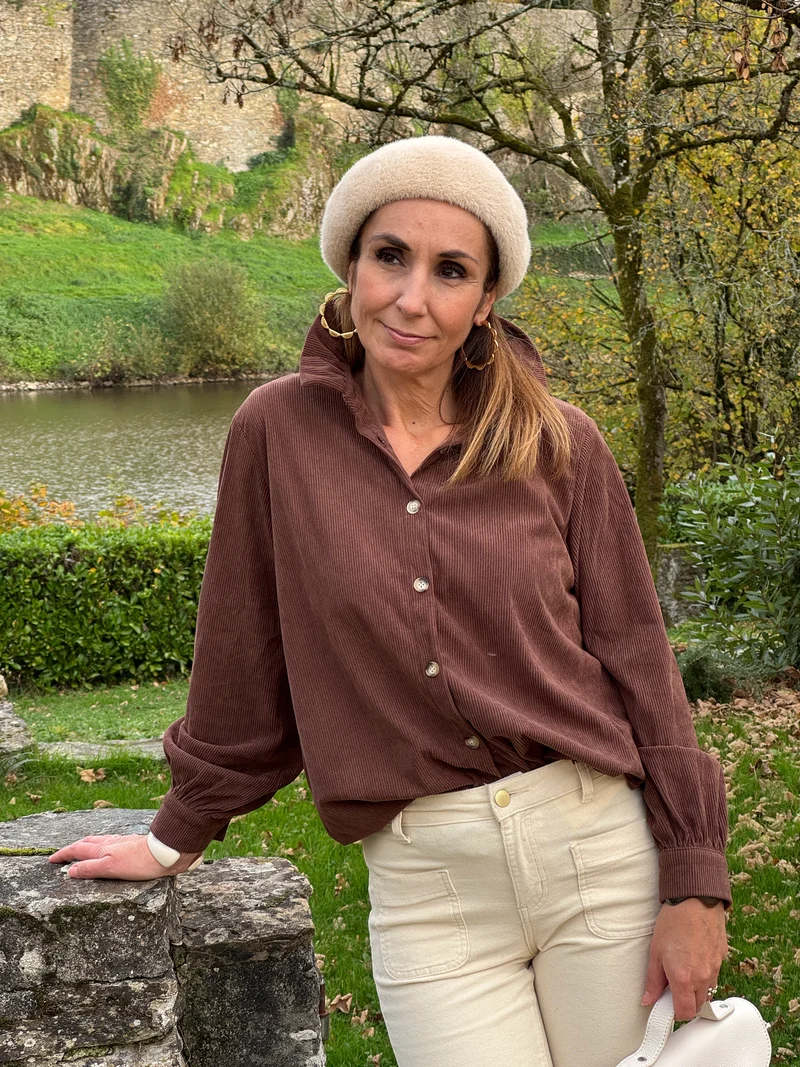 Chemise velours marron GLORIA