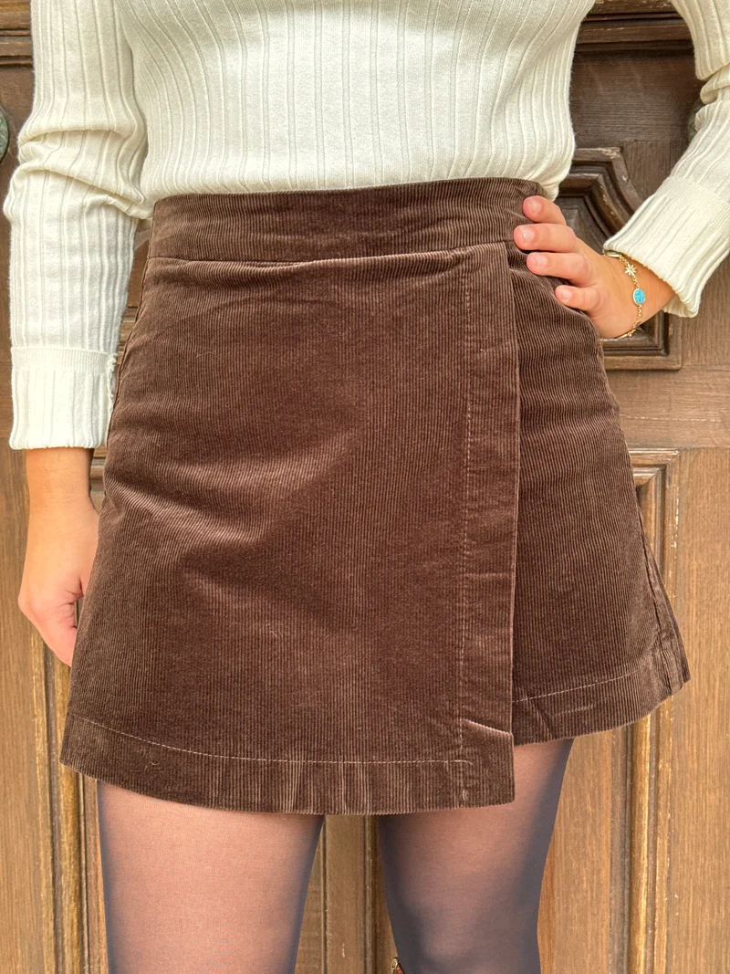 Jupe-short velours chocolat ORELLE Oraije