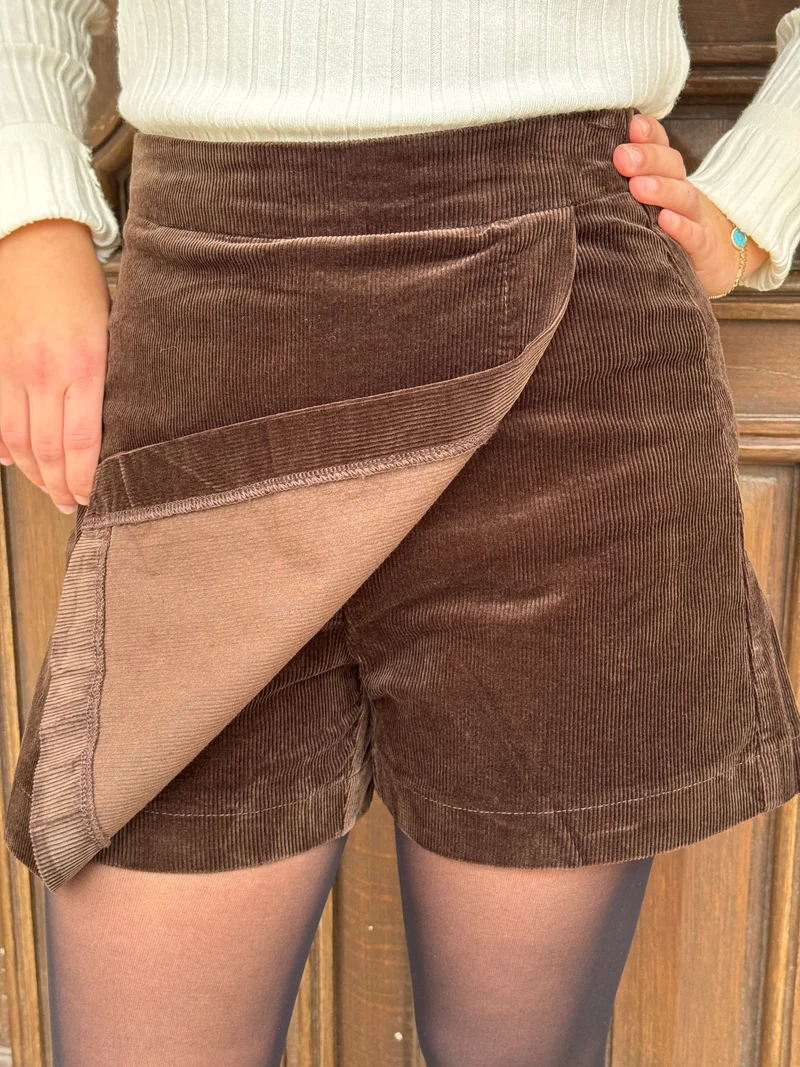 Jupe-short velours chocolat ORELLE Oraije