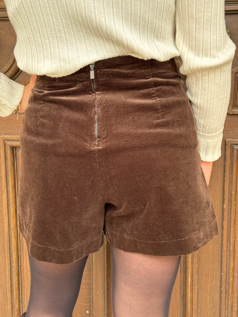 Jupe-short velours chocolat ORELLE Oraije