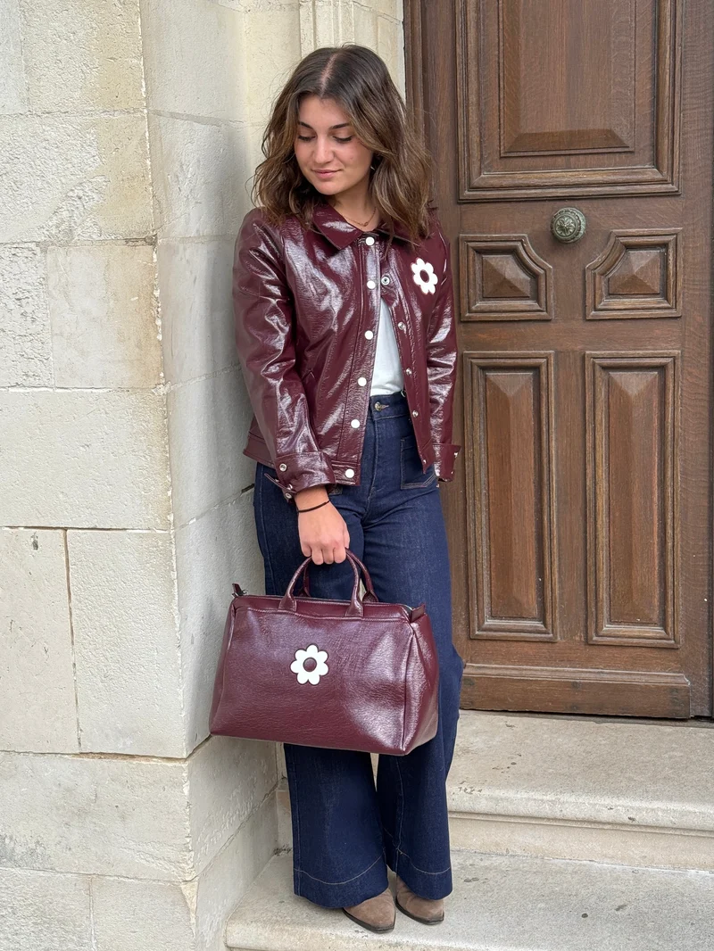 Sac en vinyle aubergine BOWLING Hippocampe