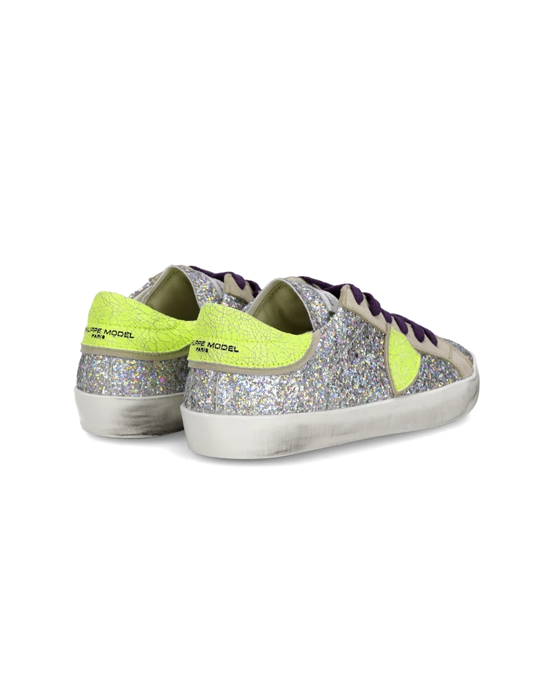 Sneakers Prsx Kids, Silver Neon