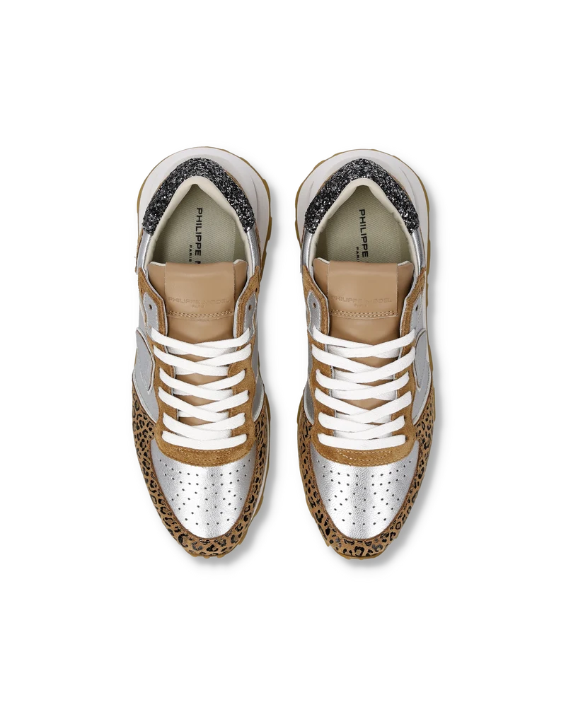 Sneakers Tropez Haute Women, Silver Animal-Print