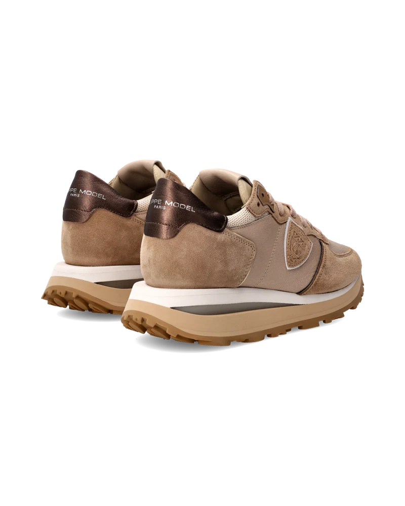 Sneakers Tropez Haute Running Women with metalic touches, Beige