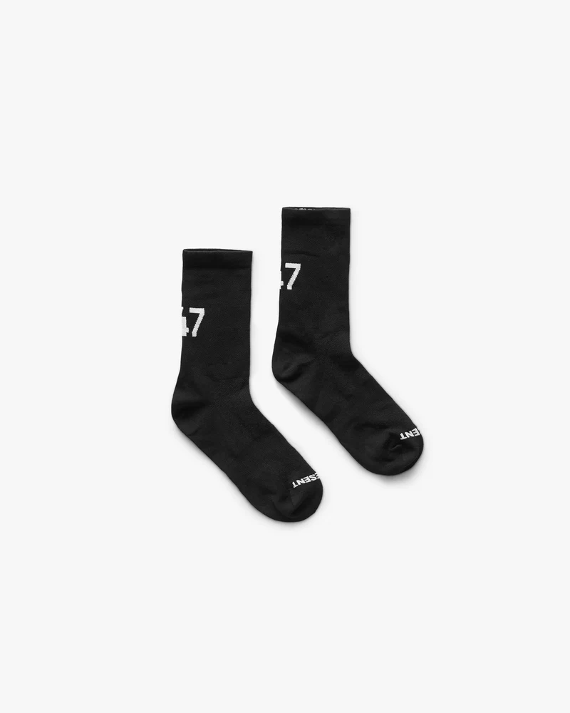 247 Numbers Socks - Jet Black