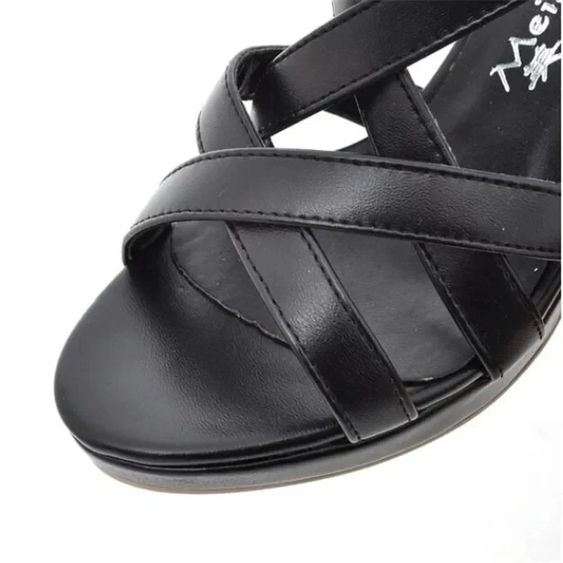Women's 7 - 10 cm Black Gladiator Style Heeled Sandal