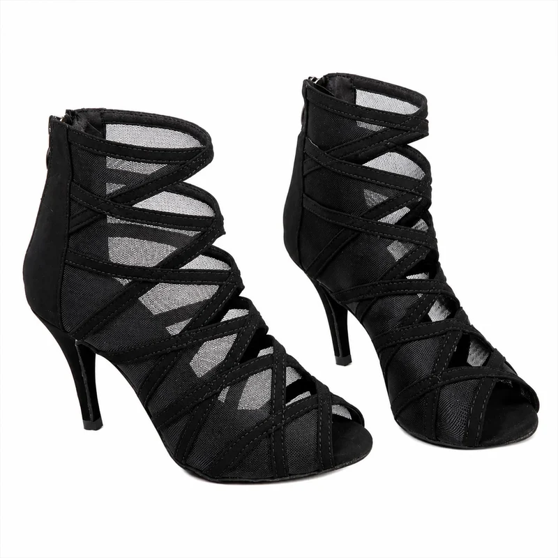 Women's 10 - 13 cm Sexy Heeled Sandal with Cross Straps