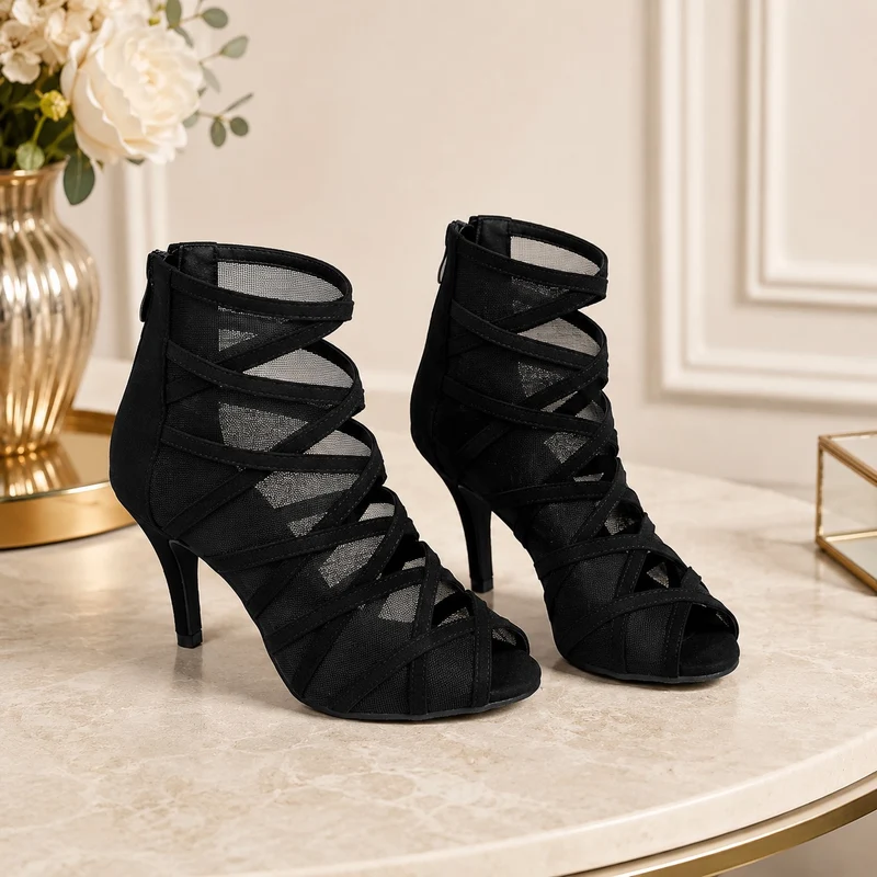 Women's 10 - 13 cm Sexy Heeled Sandal with Cross Straps