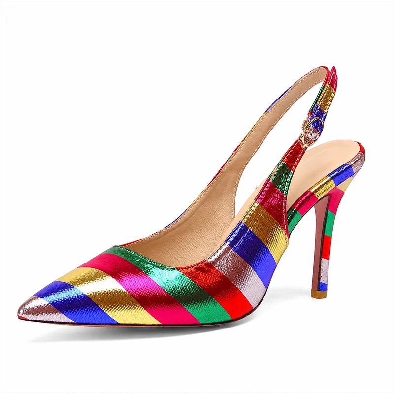 Women's 10 - 13 cm Multicolor Pump Style Heeled Sandal