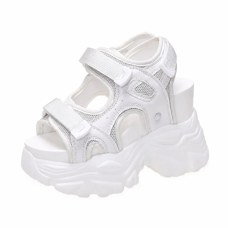 Open Platform Heel Sandal with Velcro