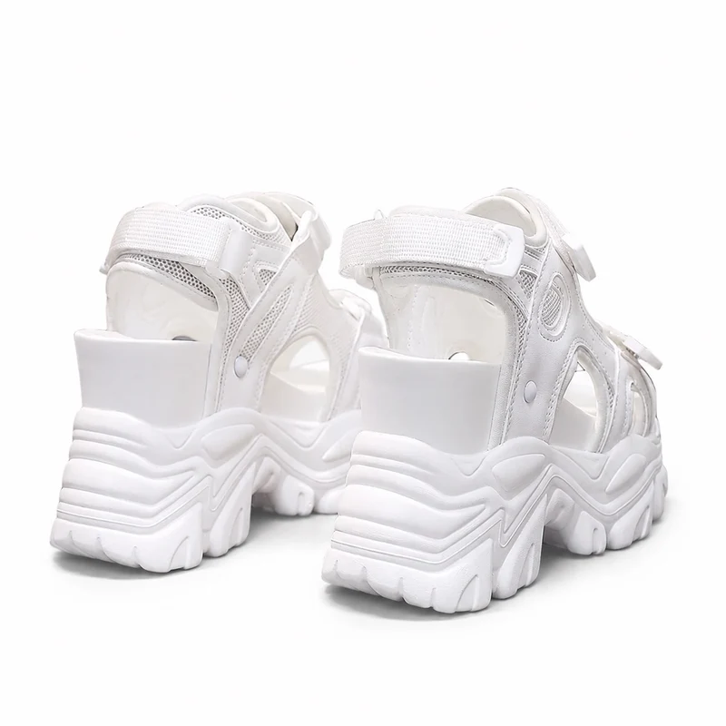 Open Platform Heel Sandal with Velcro