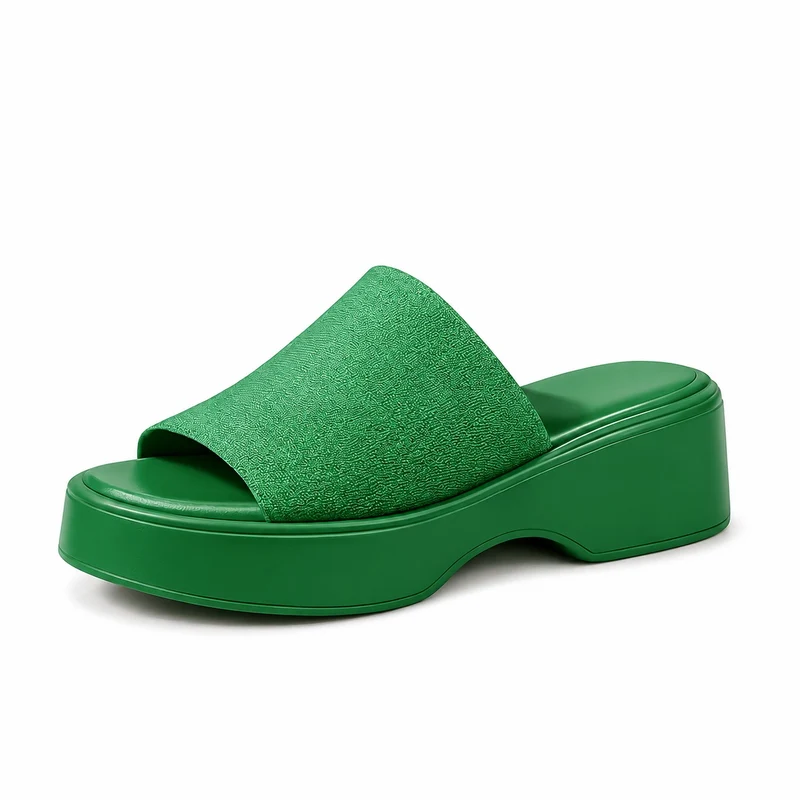 Green Flip Flop Style Sandal with Thick Sole