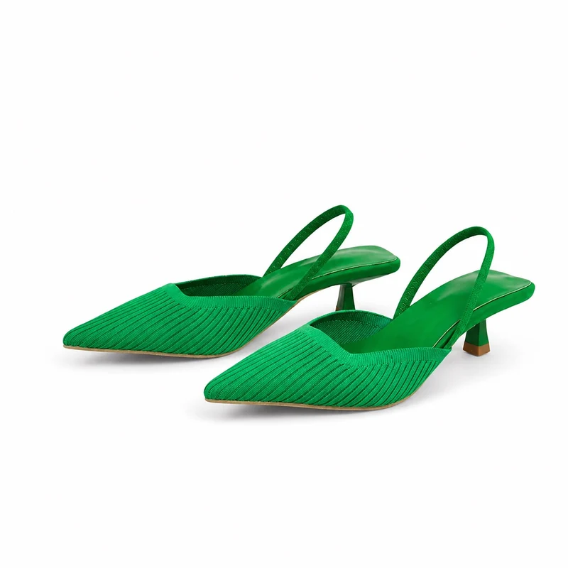 Elegant Green Sandal with Heel