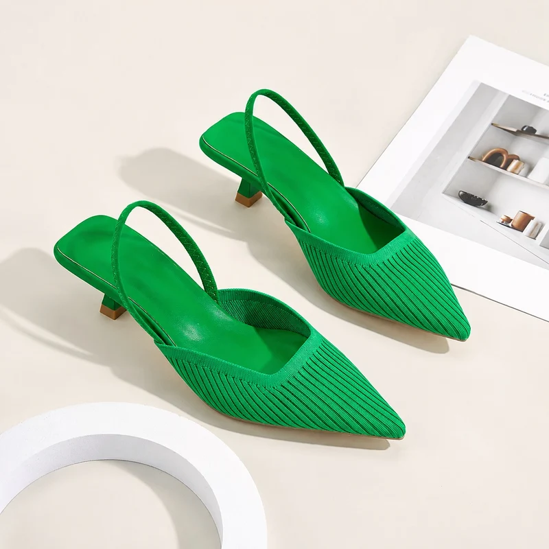Elegant Green Sandal with Heel