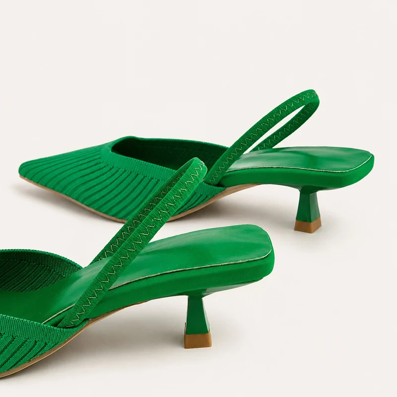 Elegant Green Sandal with Heel