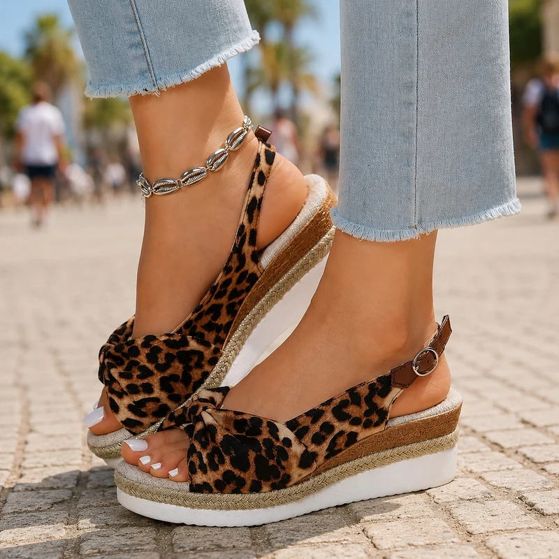 Leopard Open and Non-Slip Sandal