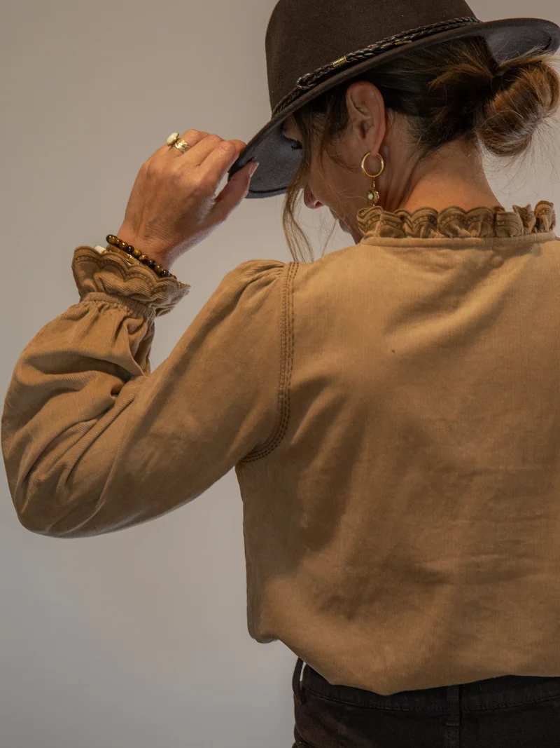 Blouse velours beige BERIZA La Petite Étoile