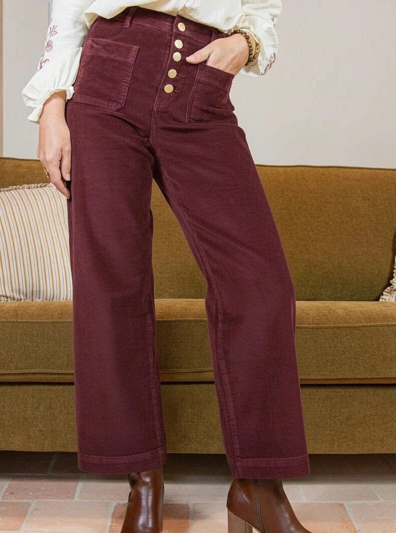 Pantalon velours lie de vin ATLANTA La Petite Étoile