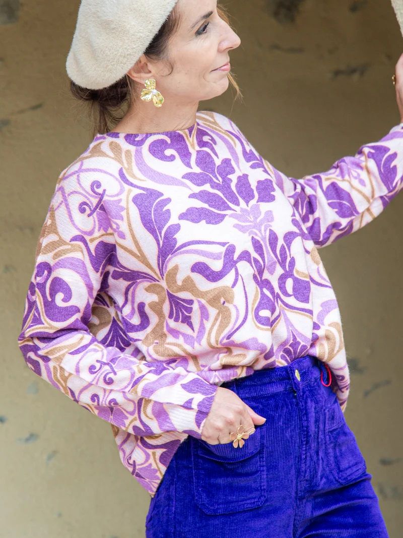 Pull violet arabesque MADY La Petite Étoile