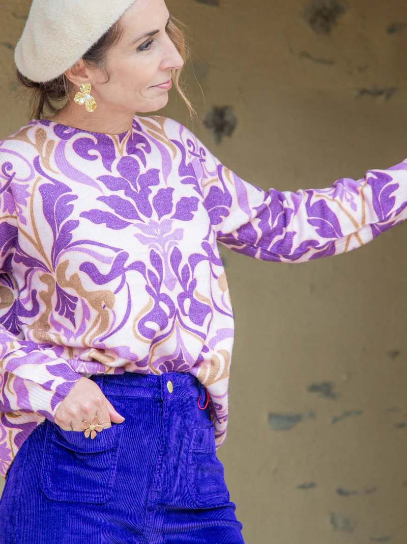 Pull violet arabesque MADY La Petite Étoile