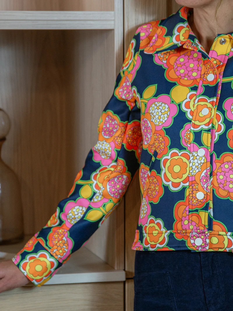 Veste SEVENTIES n°137 marine Hippocampe