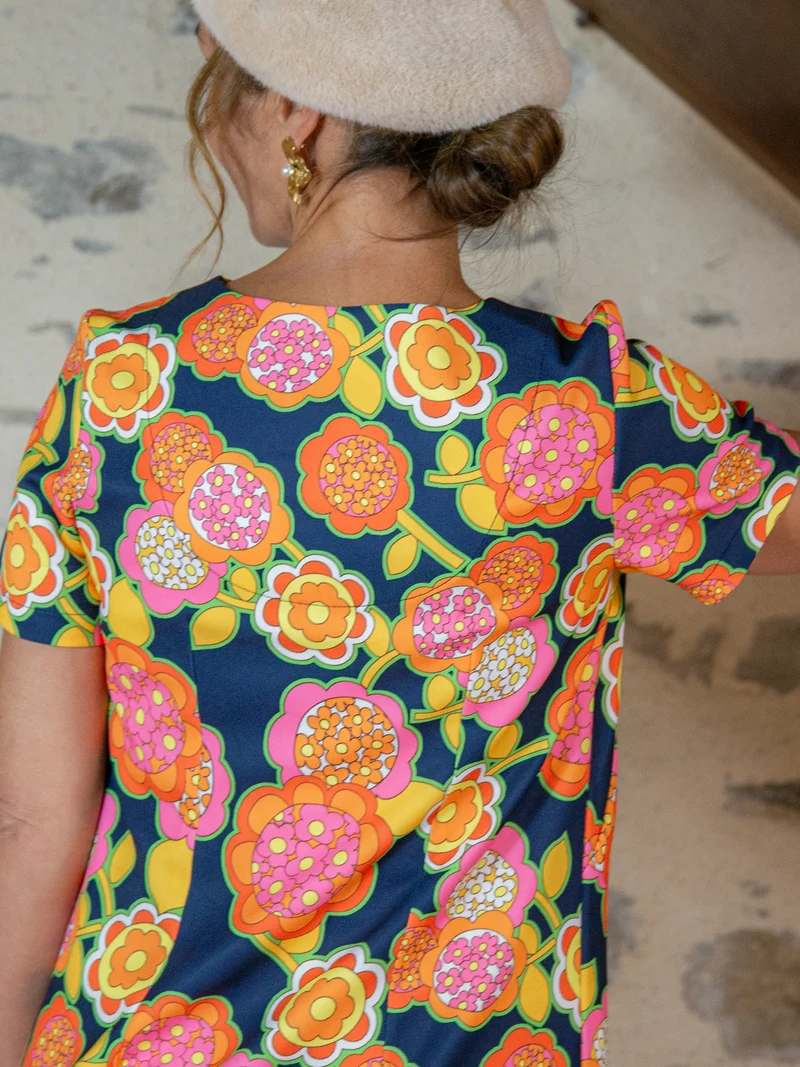 Robe SEVENTIES n°137 marine Hippocampe