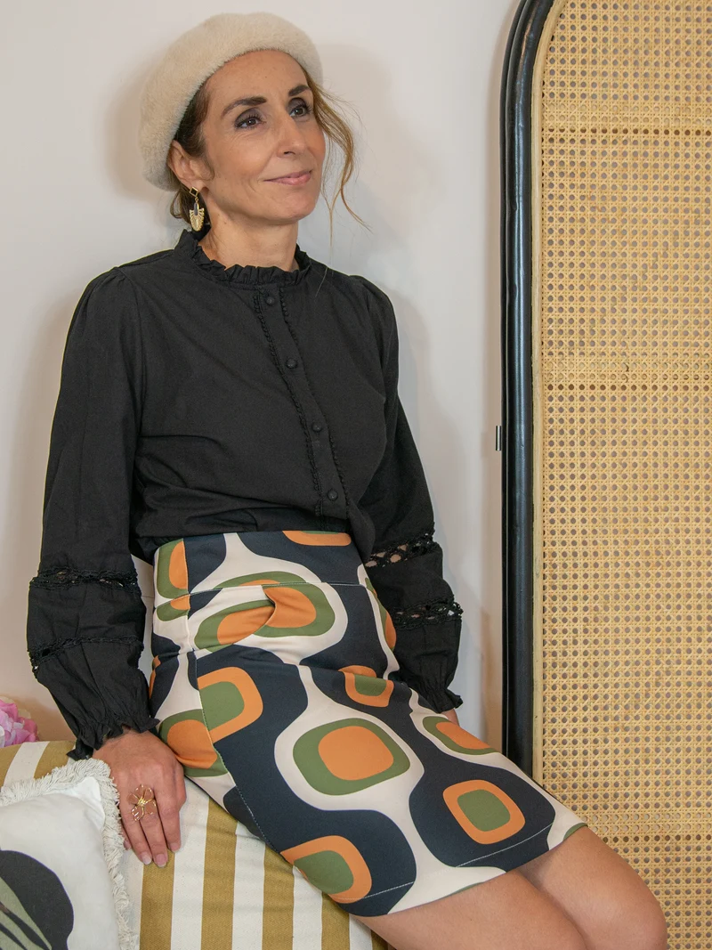 Jupe SEVENTIES n°172 noir Hippocampe