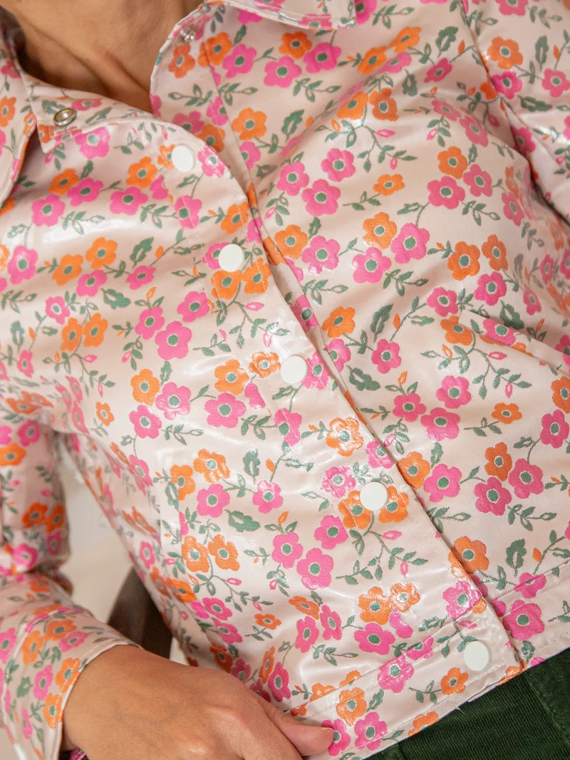 Veste enduit rose JACQUARD n°163 Hippocampe