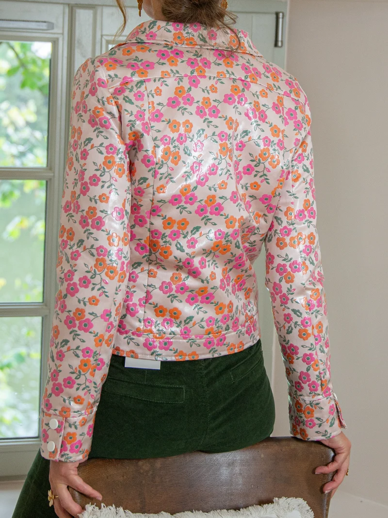 Veste enduit rose JACQUARD n°163 Hippocampe