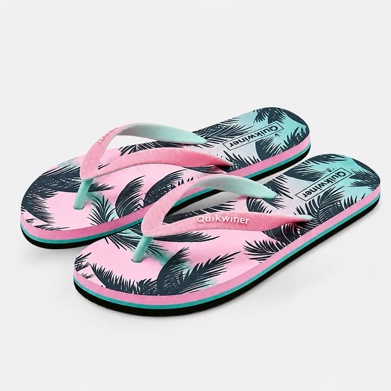 Women's Retro Style Flip Flop Sandal with Palm Trees
