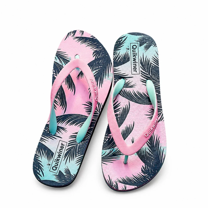 Women's Retro Style Flip Flop Sandal with Palm Trees