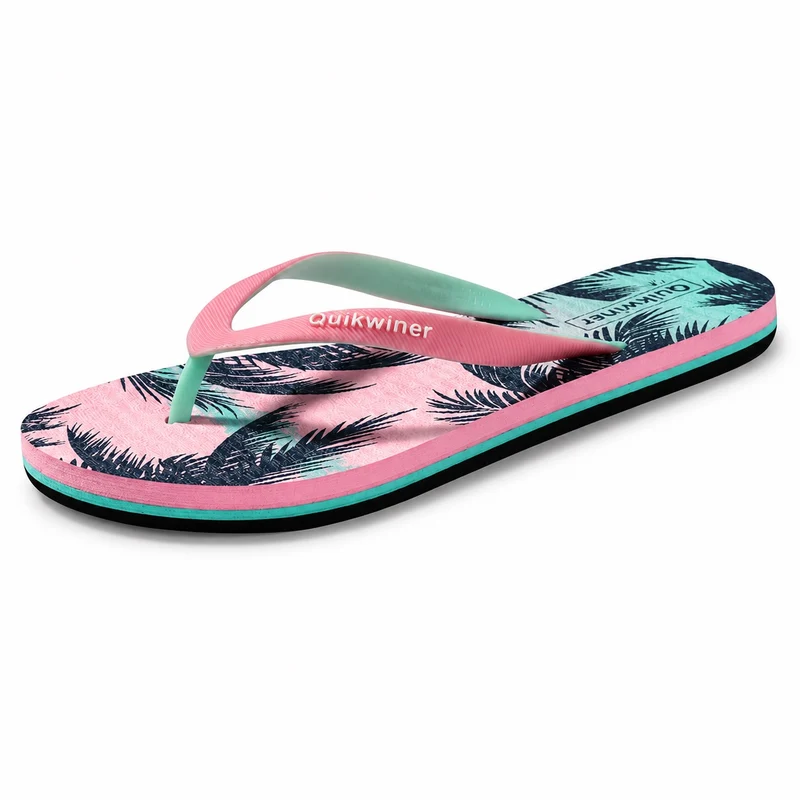 Women's Retro Style Flip Flop Sandal with Palm Trees