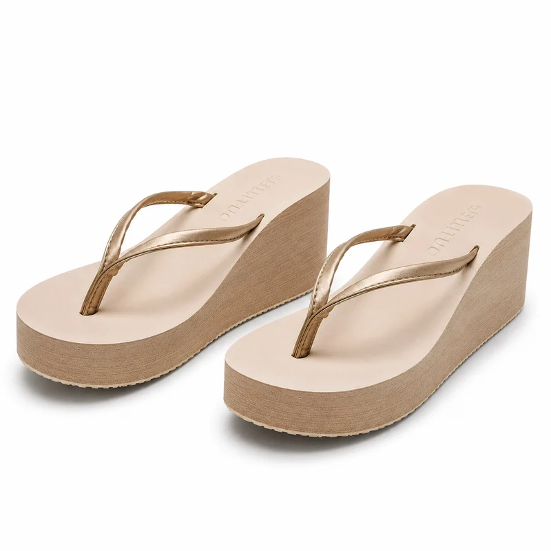 Modern Women's Flip Flop Sandal with Wedge Sole