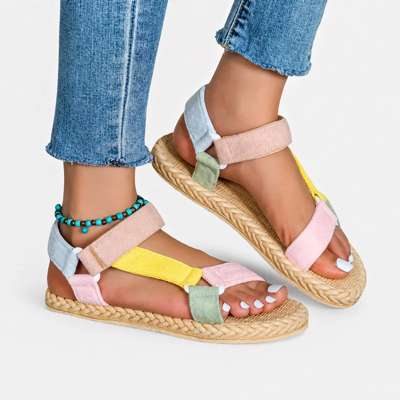 Multicolored Women's Summer Style Scratch Sandal